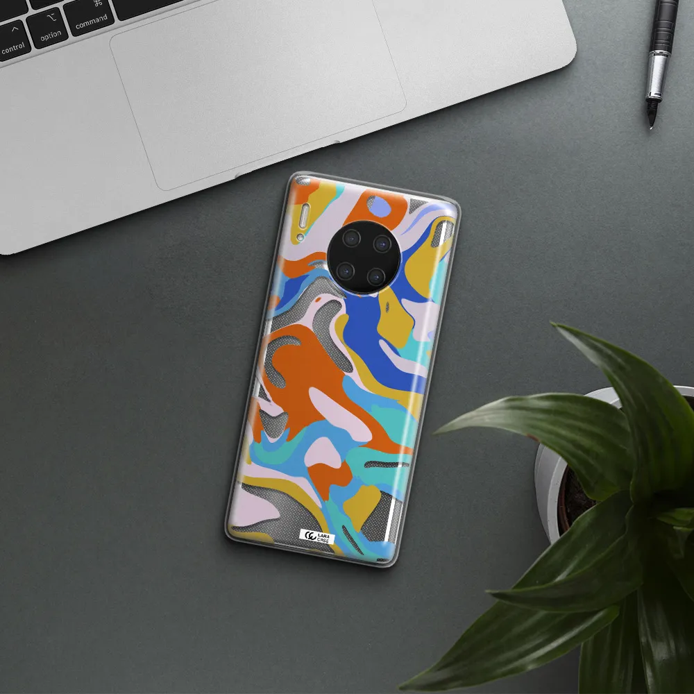 A Colorful Background With Different Colors Huawei Mate 30 Pro Clear Tpu Case