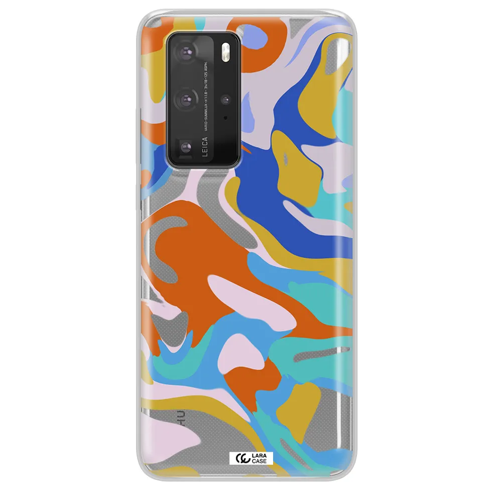 A Colorful Background With Different Colors Huawei P40 Pro Clear Tpu Case