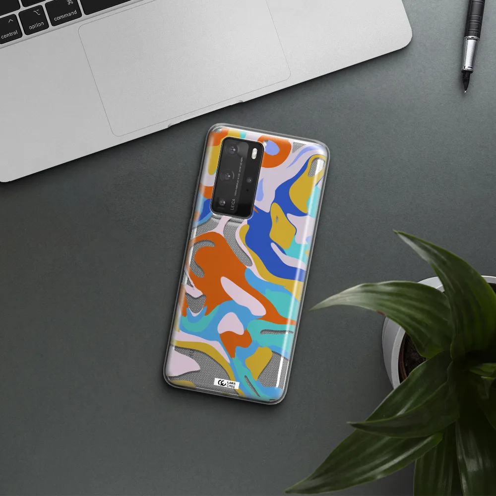 A Colorful Background With Different Colors Huawei P40 Pro Clear Tpu Case