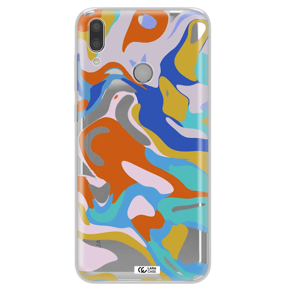 A Colorful Background With Different Colors Huawei Y7 2019 Clear Tpu Case