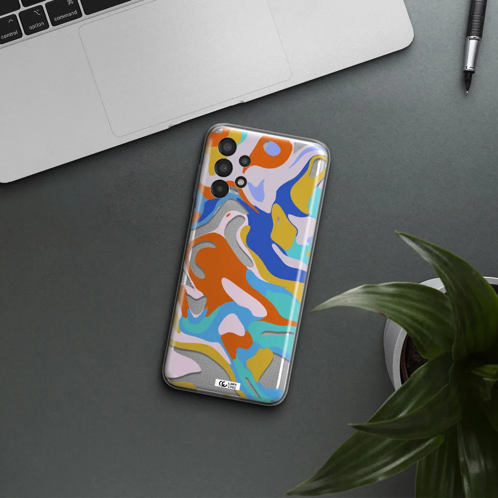 A Colorful Background With Different Colors Samsung A13 Clear Tpu Case