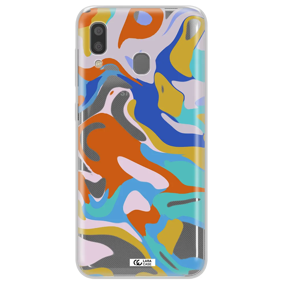 A Colorful Background With Different Colors Samsung A20 Clear Tpu Case