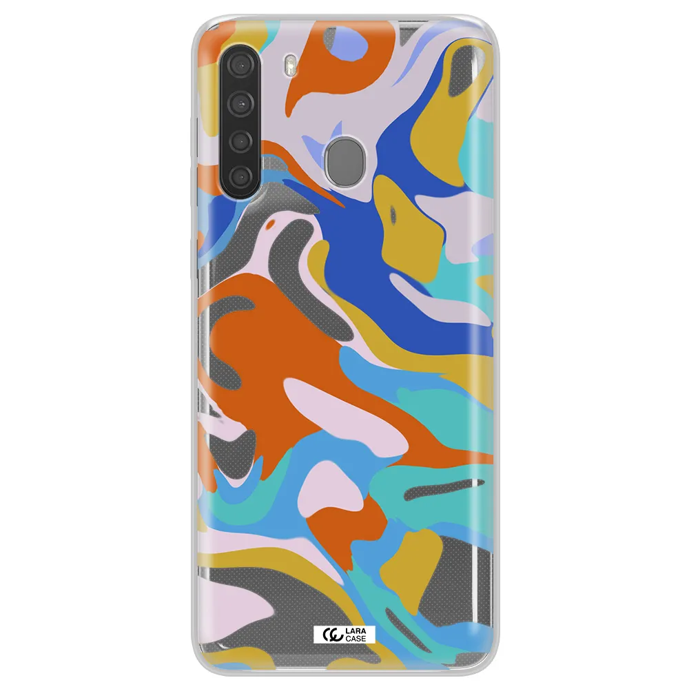 A Colorful Background With Different Colors Samsung A21 Clear Tpu Case