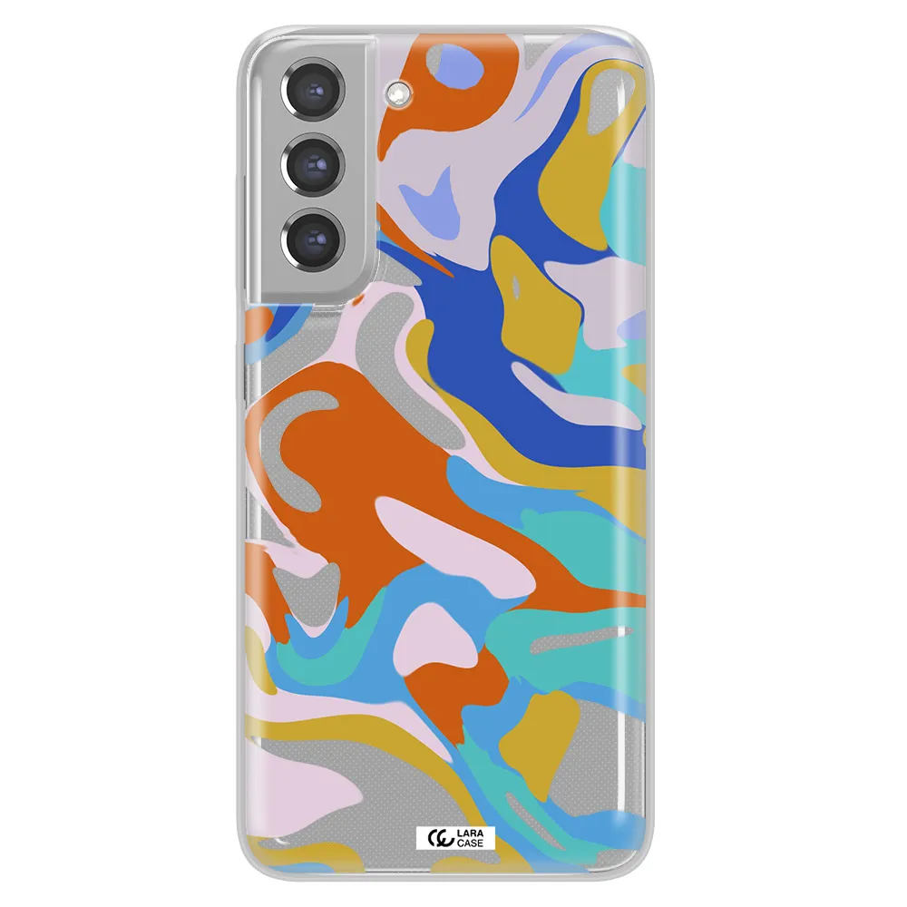 A Colorful Background With Different Colors Samsung A21 Fe Clear Tpu Case
