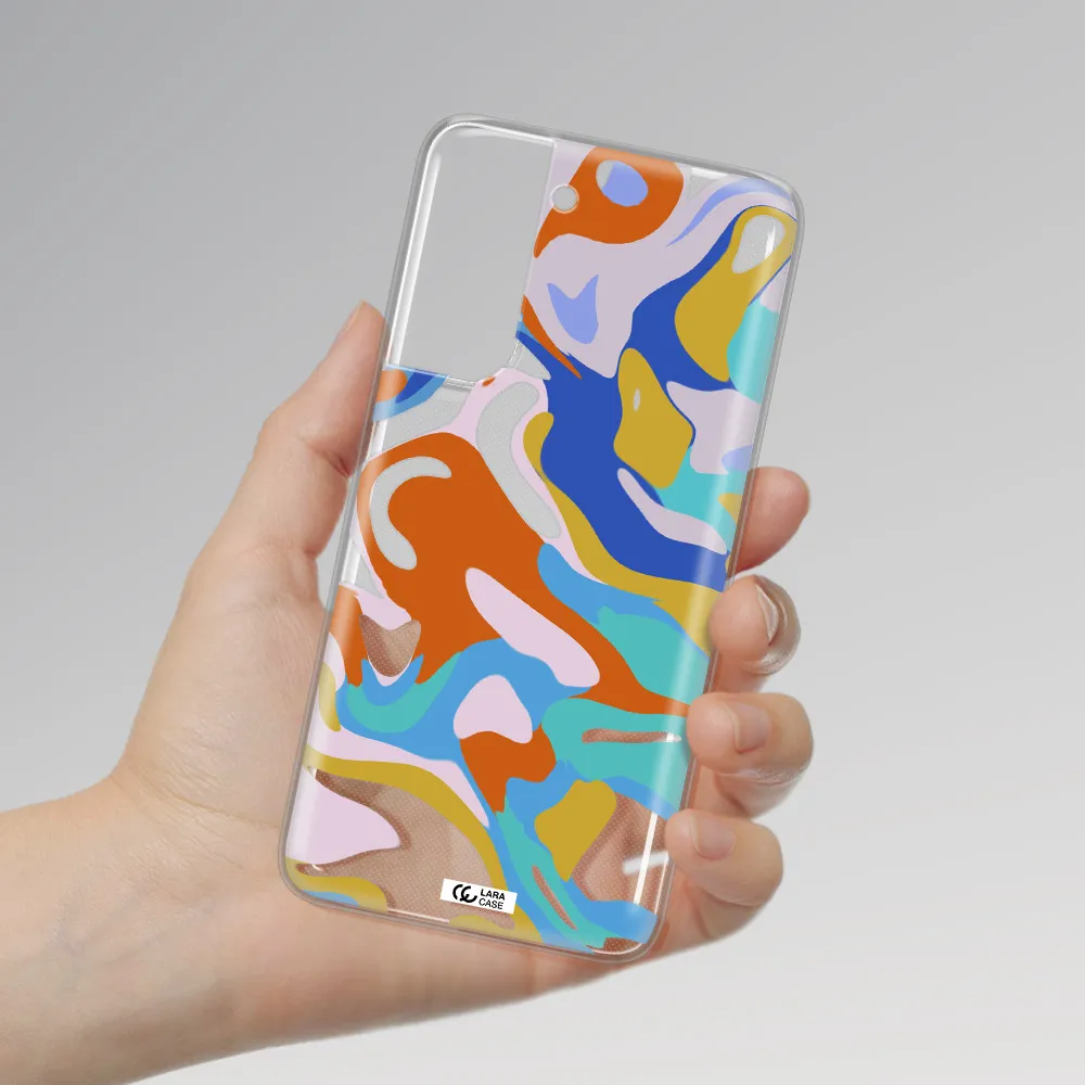 A Colorful Background With Different Colors Samsung A21 Fe Clear Tpu Case