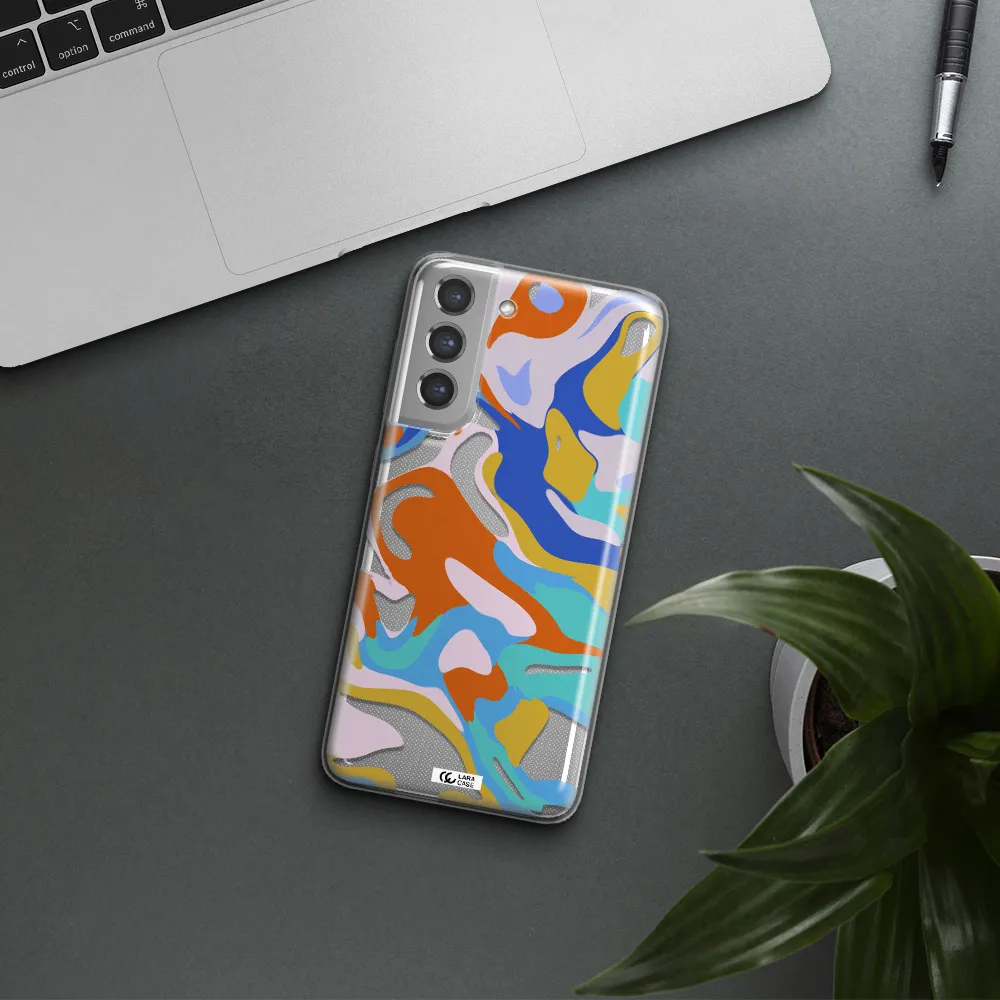 A Colorful Background With Different Colors Samsung A21 Fe Clear Tpu Case