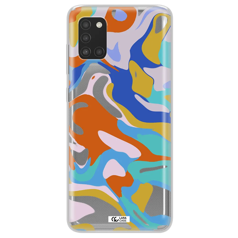 A Colorful Background With Different Colors Samsung A31 Clear Tpu Case
