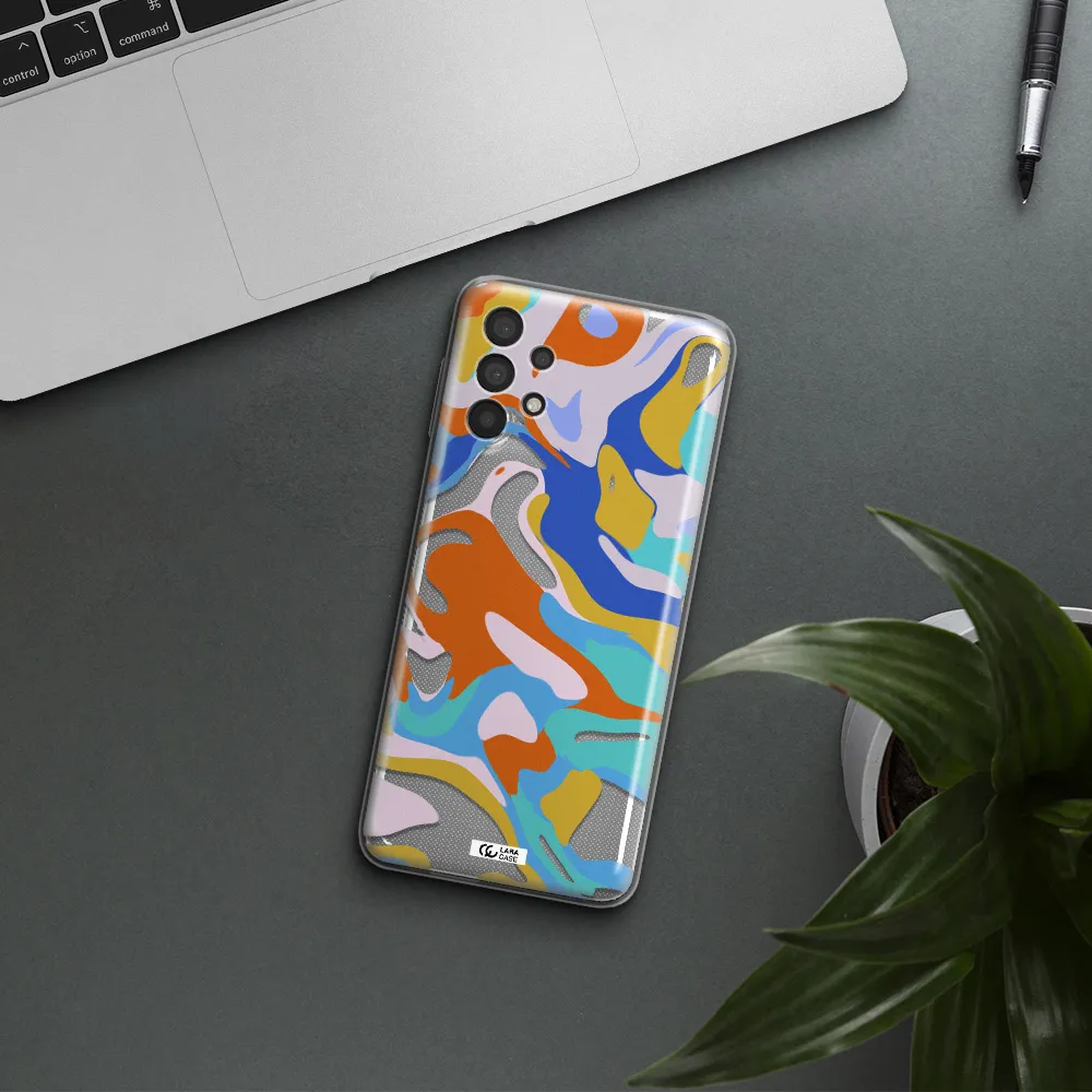 A Colorful Background With Different Colors Samsung A32 Clear Tpu Case