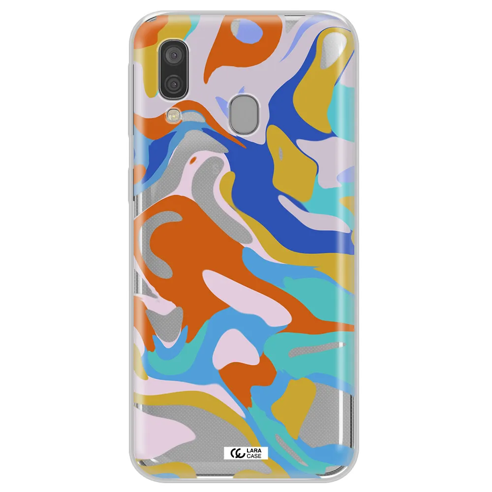 A Colorful Background With Different Colors Samsung A40 Clear Tpu Case