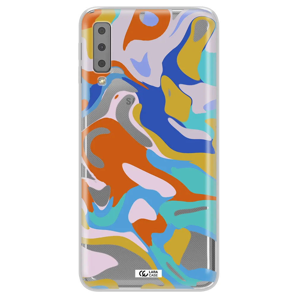 A Colorful Background With Different Colors Samsung A7 2018 Clear Tpu Case