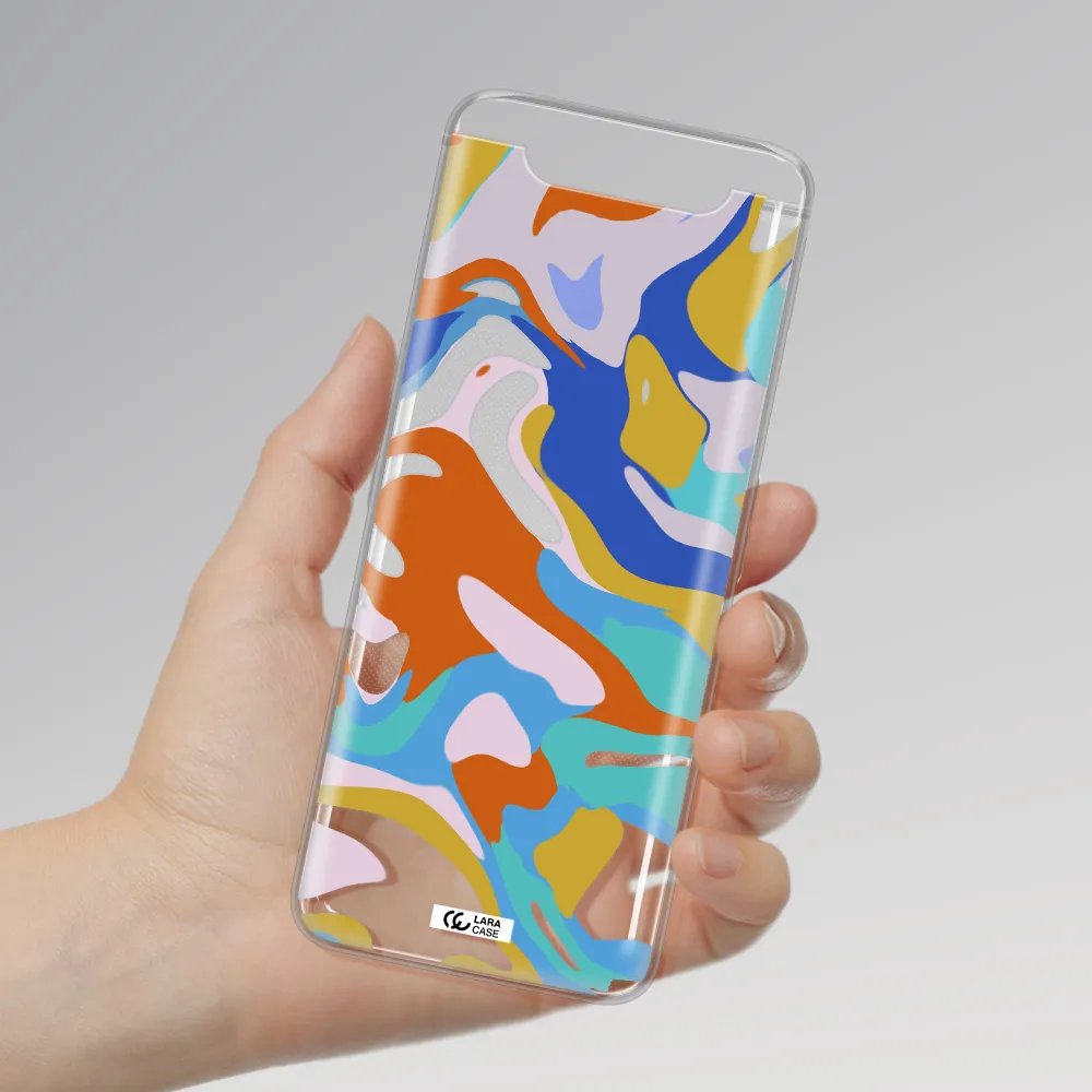A Colorful Background With Different Colors Samsung A80 Clear Tpu Case