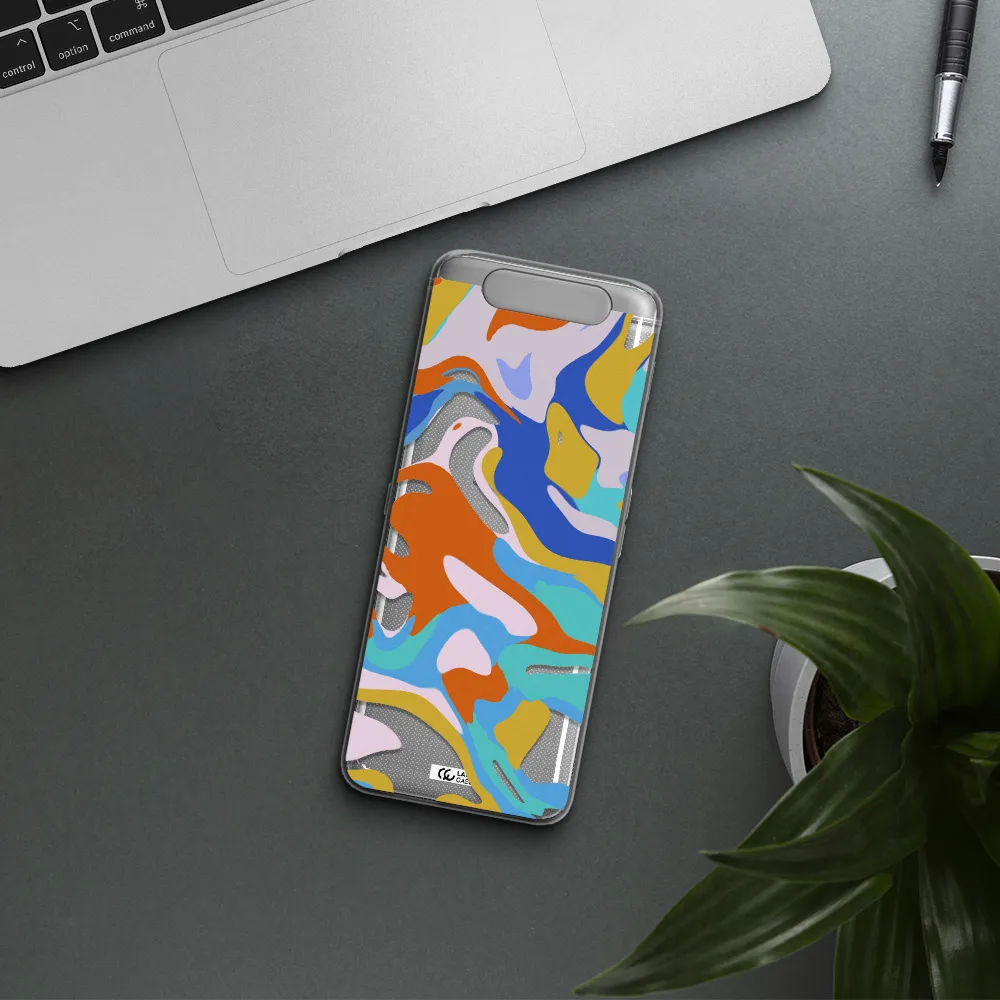A Colorful Background With Different Colors Samsung A80 Clear Tpu Case