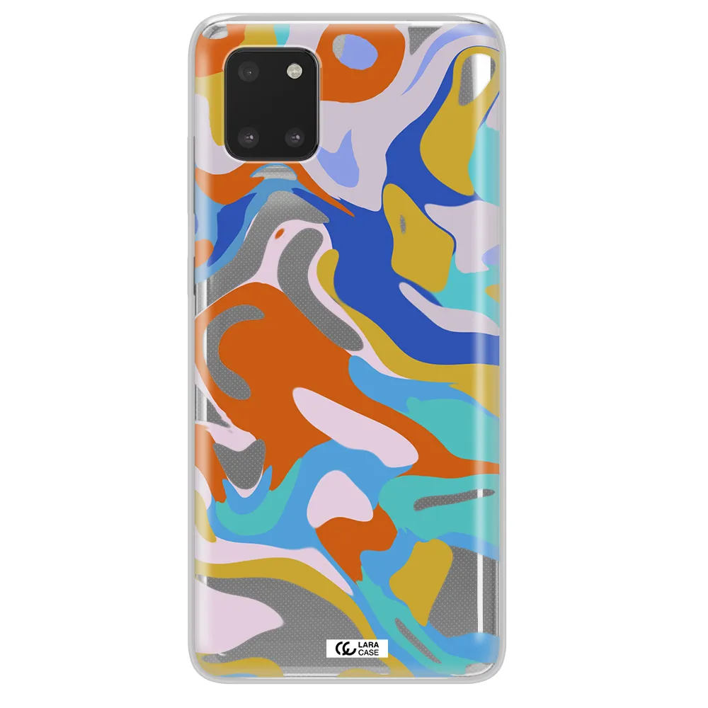 A Colorful Background With Different Colors Samsung A81 Clear Tpu Case