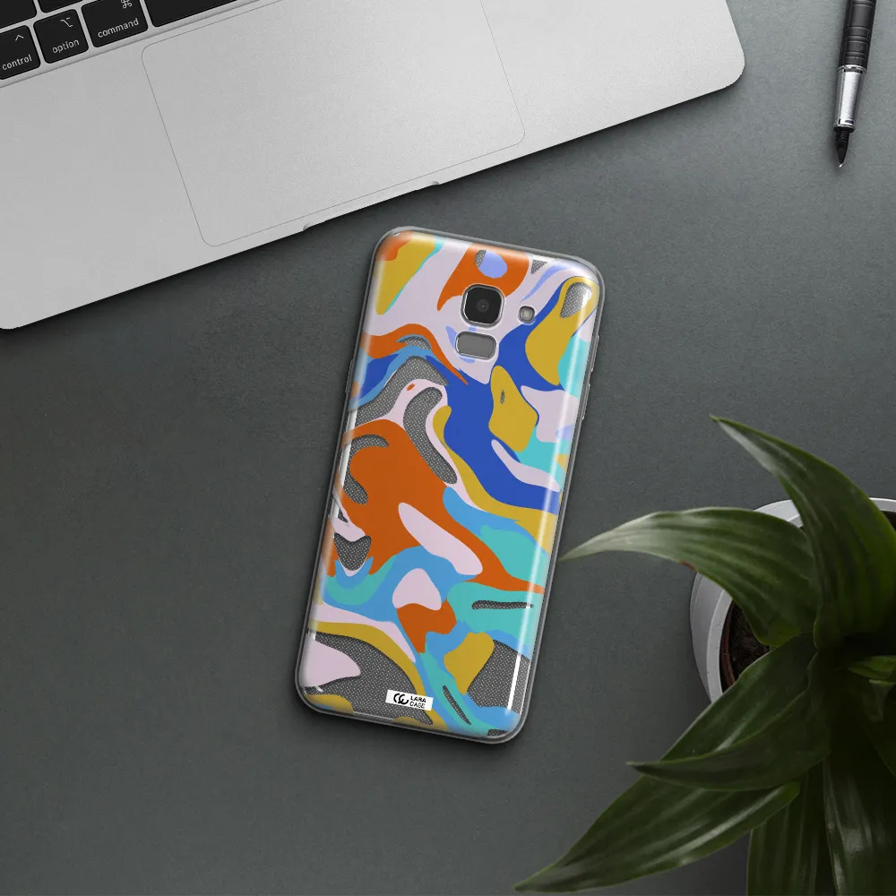 A Colorful Background With Different Colors Samsung J6 Clear Tpu Case