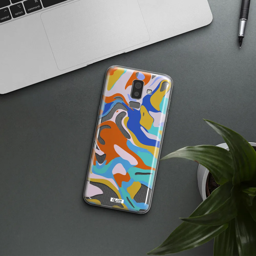 A Colorful Background With Different Colors Samsung J8 Clear Tpu Case