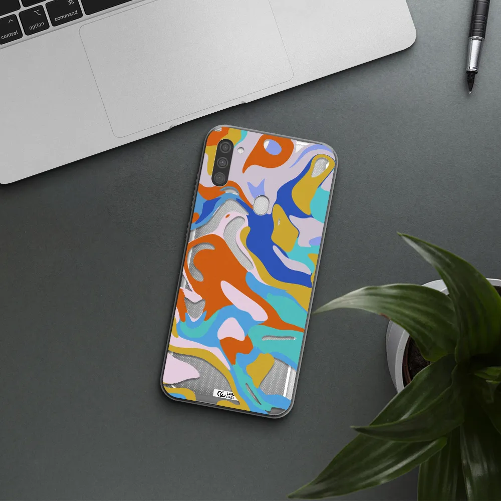 A Colorful Background With Different Colors Samsung M11 Clear Tpu Case