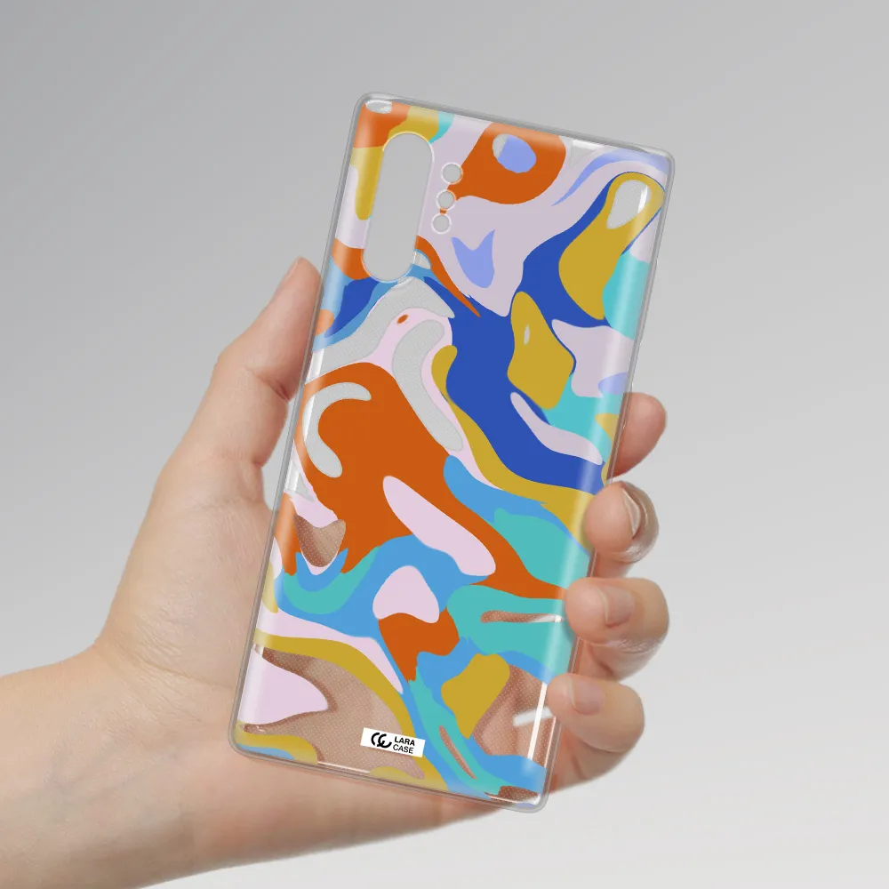 A Colorful Background With Different Colors Samsung Note 10 Plus Clear Tpu Case