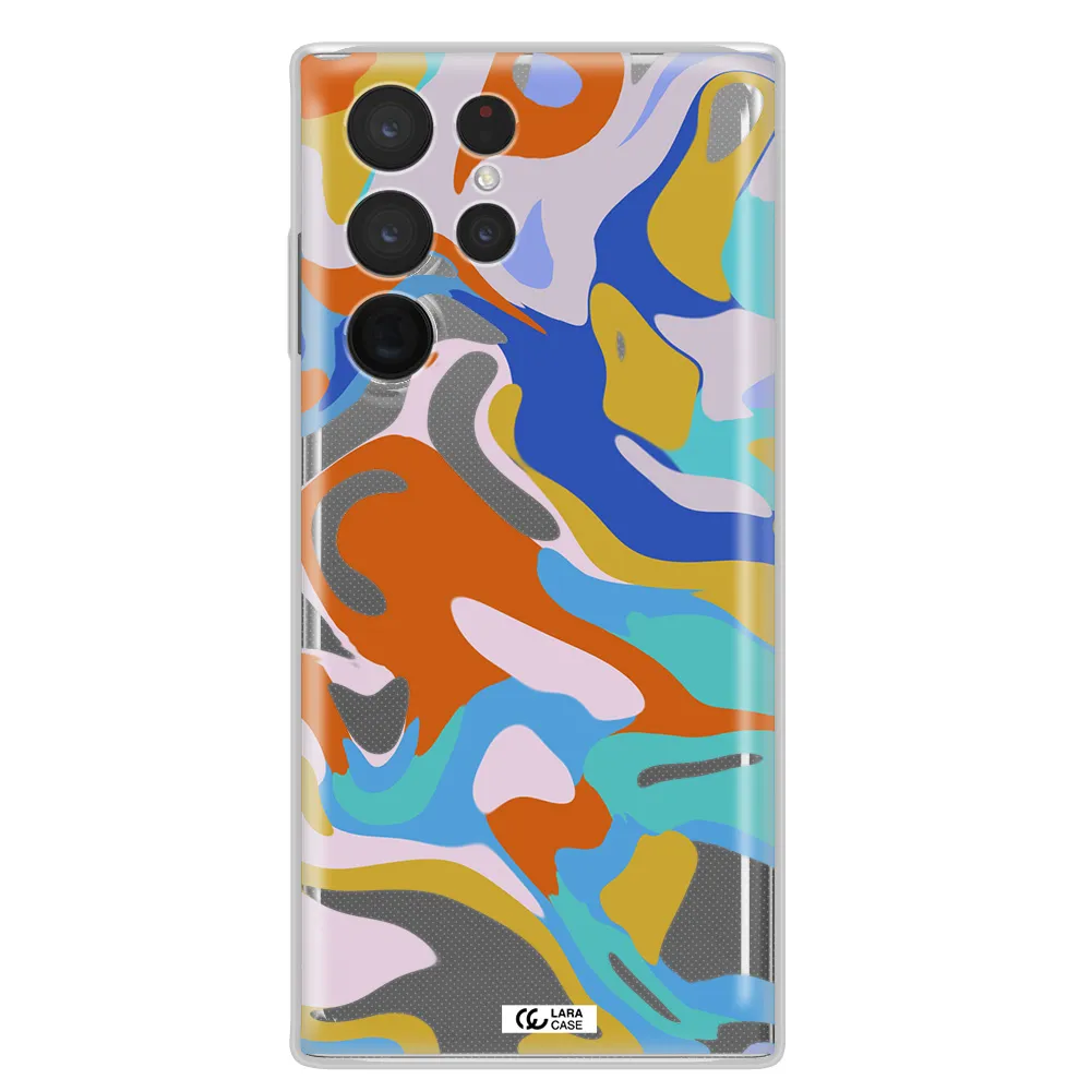 A Colorful Background With Different Colors Samsung S 22 Ultra Clear Tpu Case