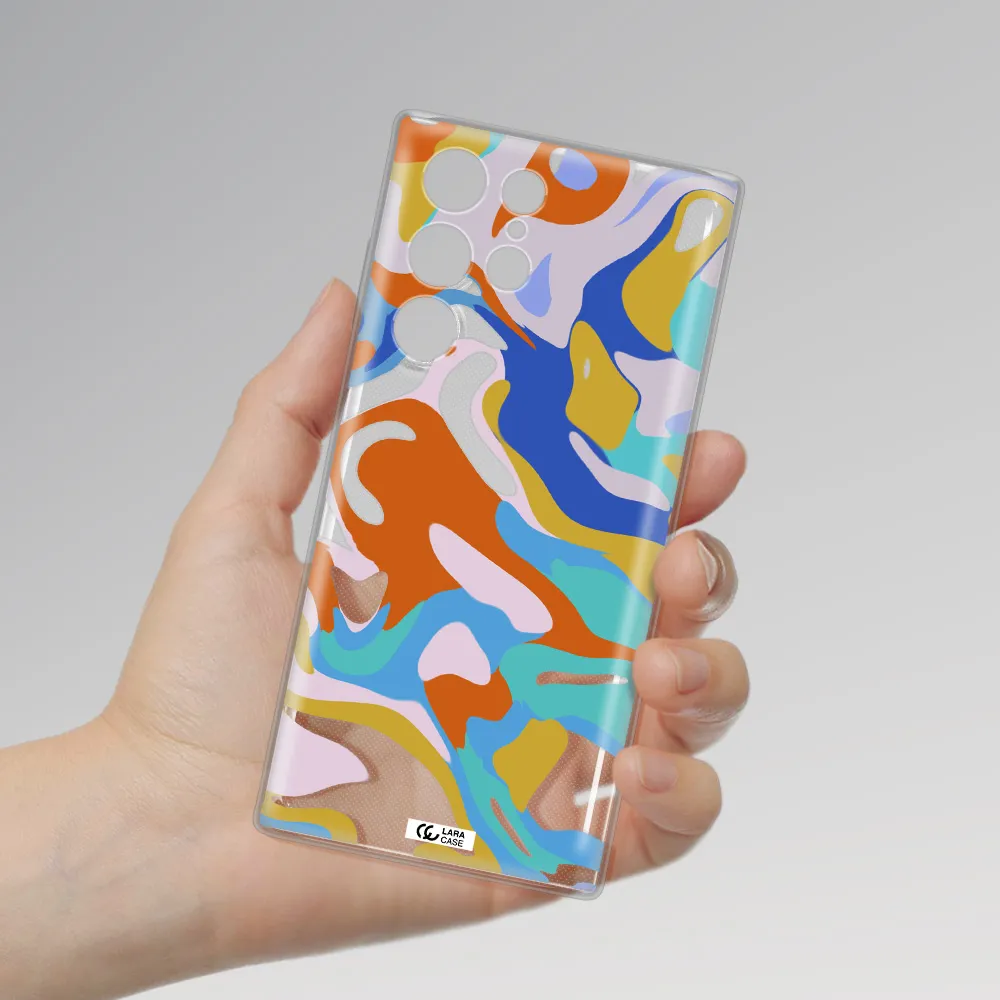 A Colorful Background With Different Colors Samsung S 22 Ultra Clear Tpu Case