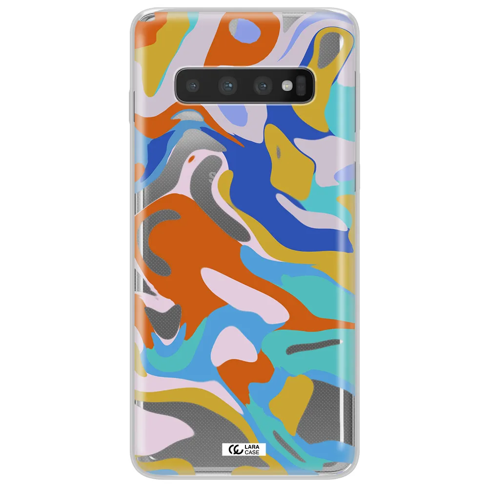 A Colorful Background With Different Colors Samsung S10 Clear Tpu Case