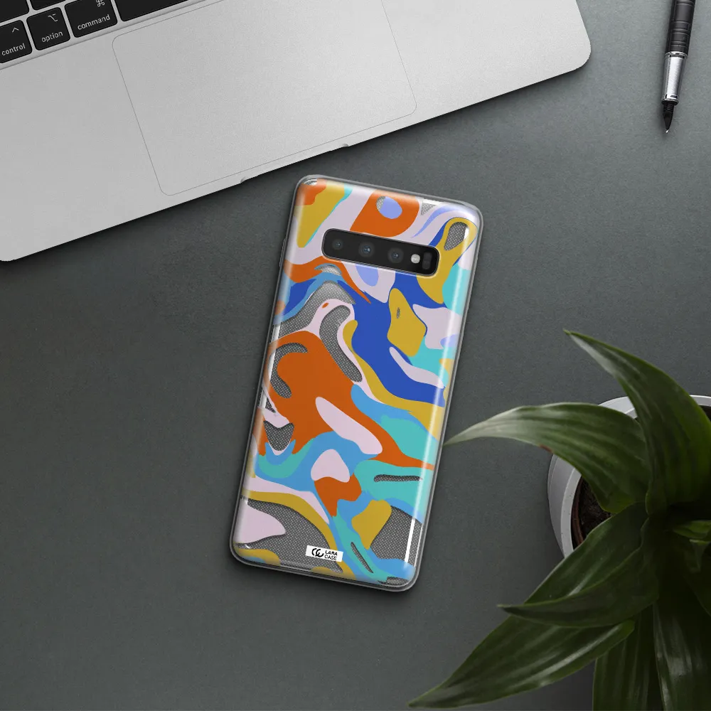 A Colorful Background With Different Colors Samsung S10 Clear Tpu Case