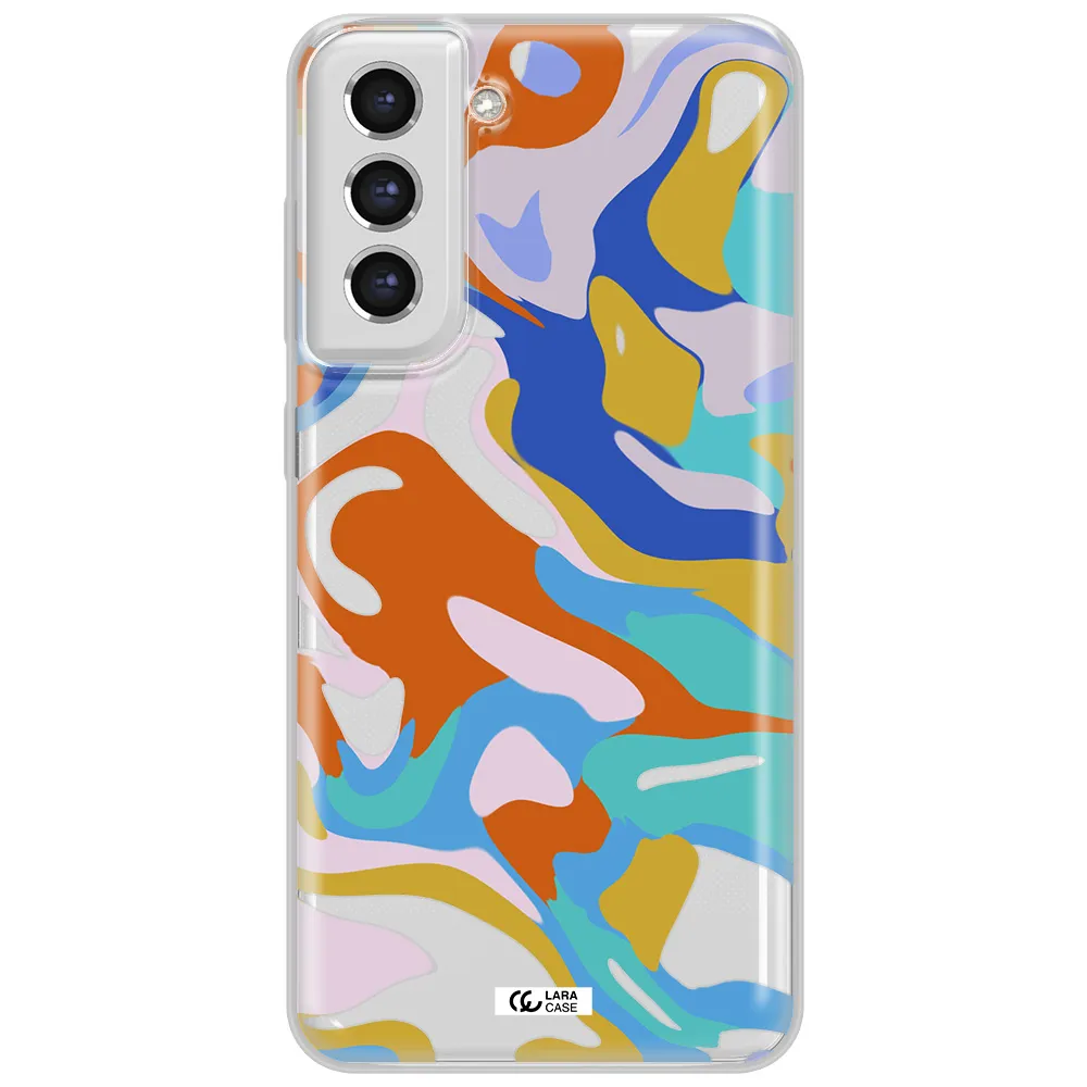 A Colorful Background With Different Colors Samsung S21 Fe Clear Tpu Case