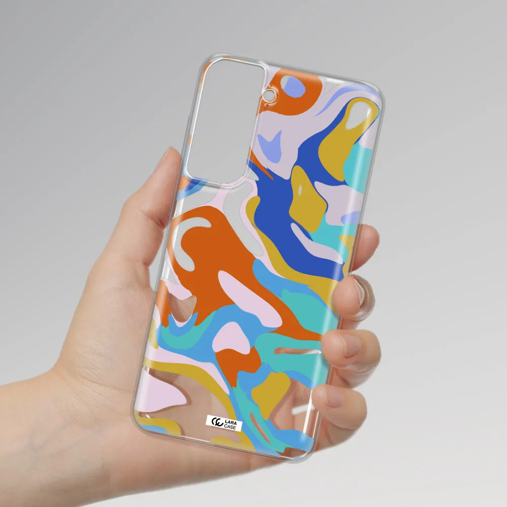 A Colorful Background With Different Colors Samsung S21 Fe Clear Tpu Case
