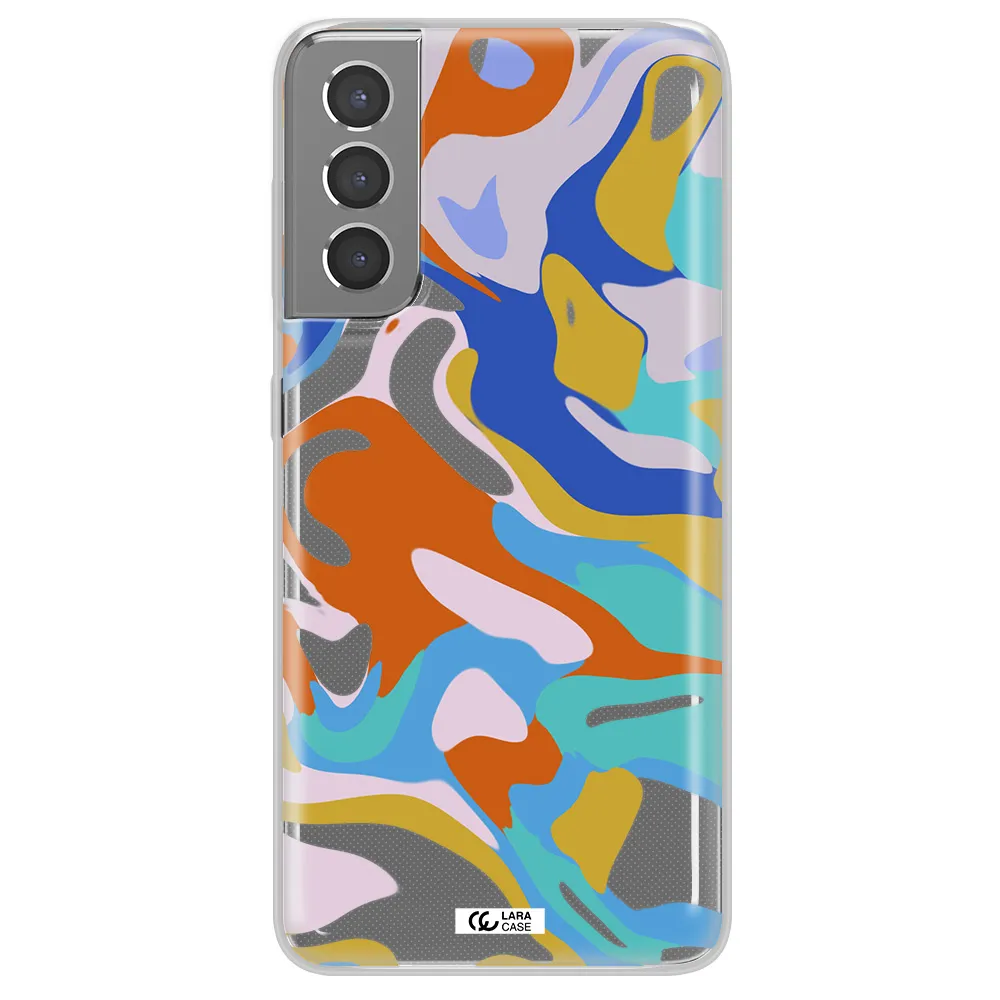 A Colorful Background With Different Colors Samsung S21 Plus Clear Tpu Case