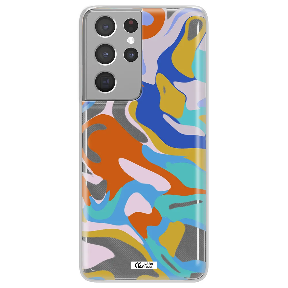 A Colorful Background With Different Colors Samsung S21 Ultra Clear Tpu Case