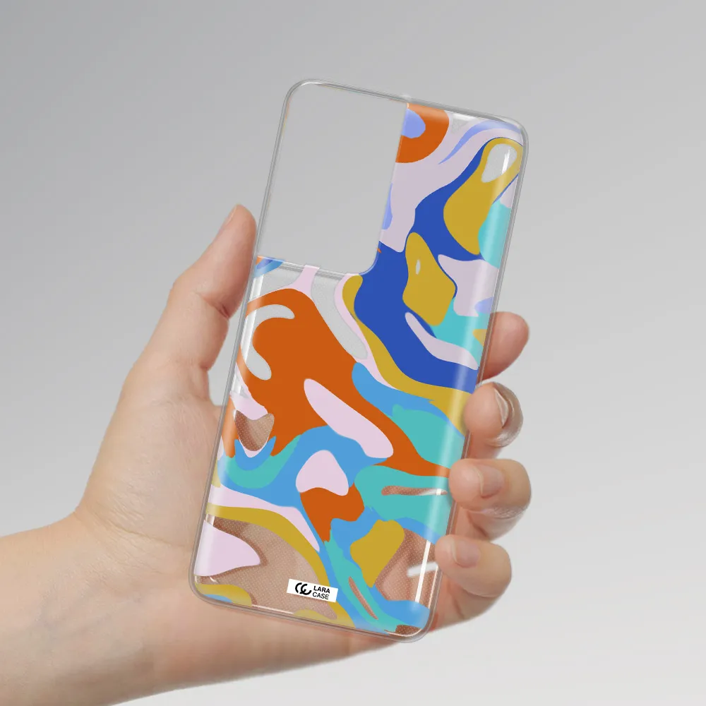 A Colorful Background With Different Colors Samsung S21 Ultra Clear Tpu Case