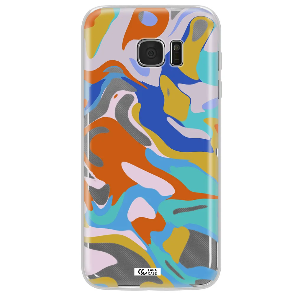 A Colorful Background With Different Colors Samsung S7 Edge Clear Tpu Case