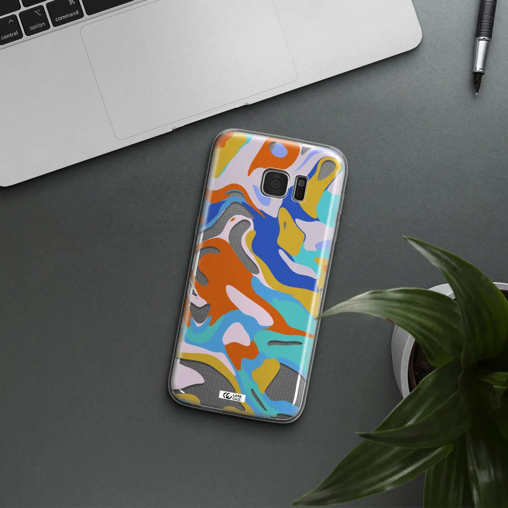A Colorful Background With Different Colors Samsung S7 Edge Clear Tpu Case