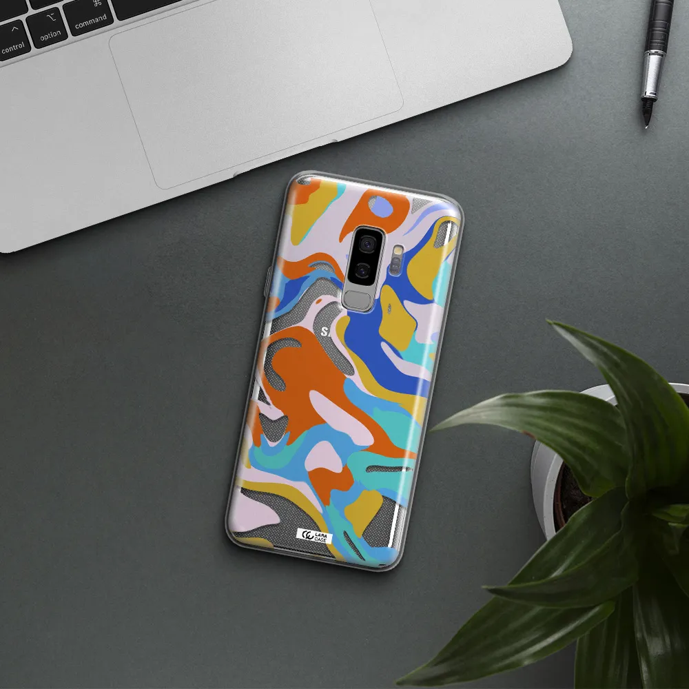 A Colorful Background With Different Colors Samsung S9 Plus Clear Tpu Case