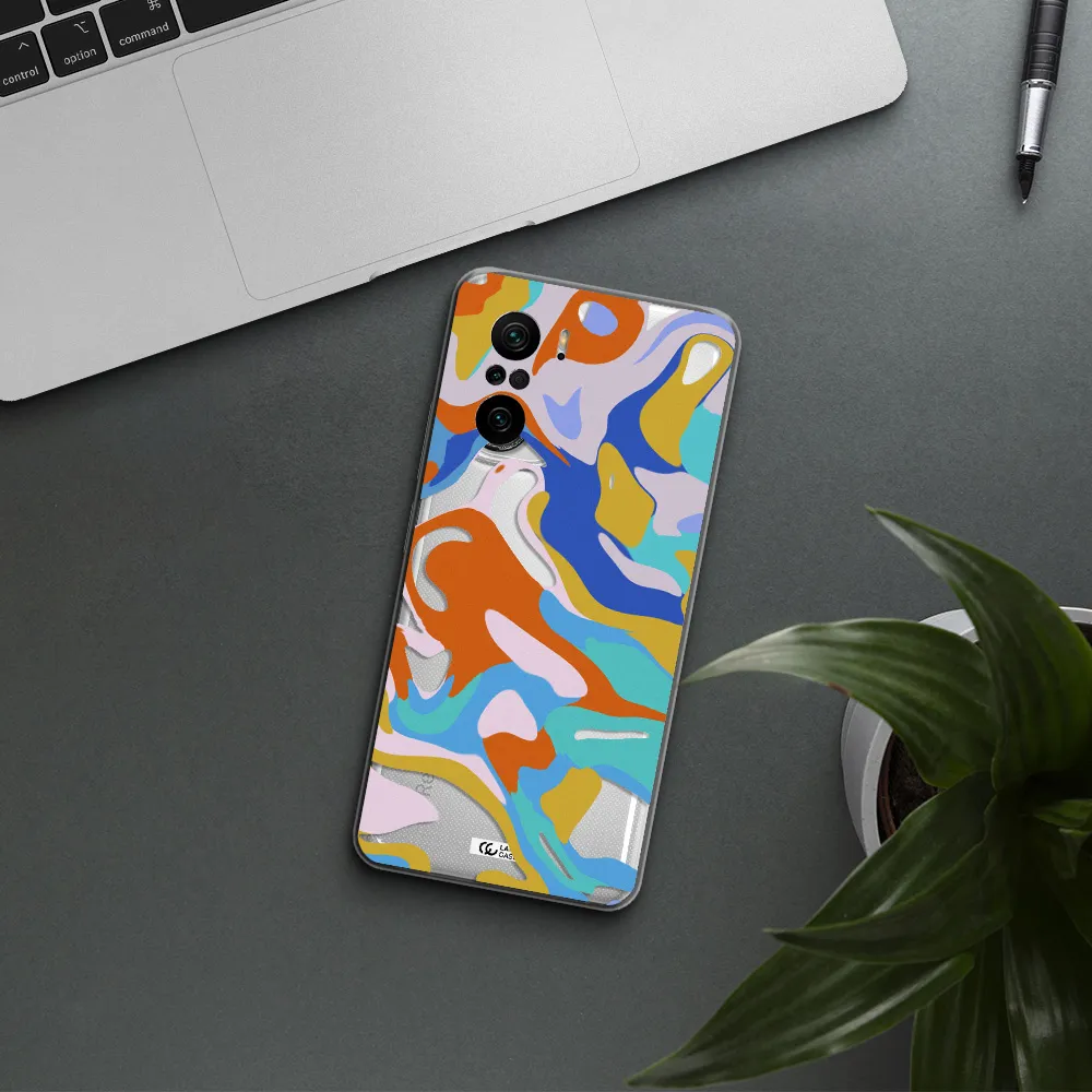 A Colorful Background With Different Colors Xiaomi Poco F3 Clear Tpu Case