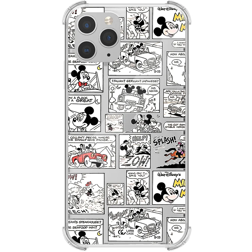 mickey mouse comic strip Apple iPhone 11 pro max Clear PC Case