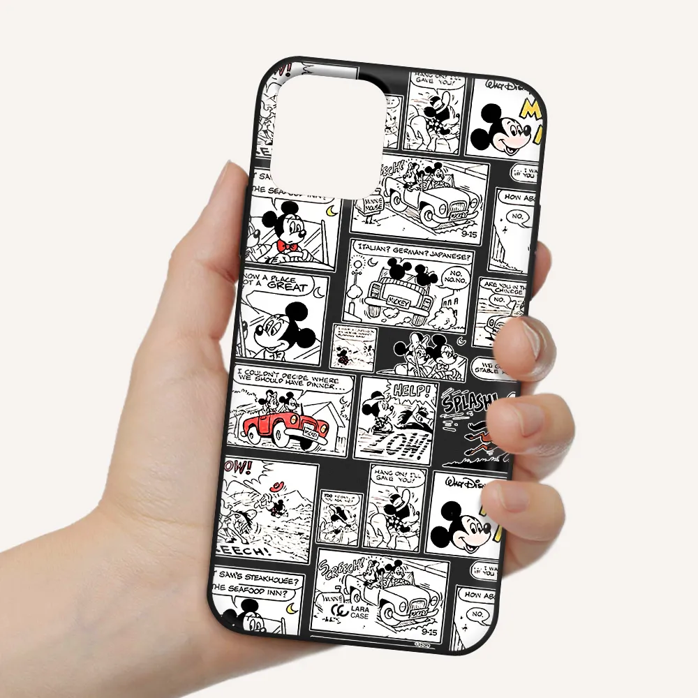 mickey mouse comic strip Apple iPhone 11 pro max Silicone black Case
