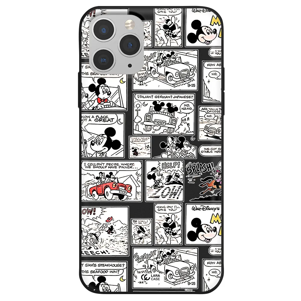 mickey mouse comic strip Apple iPhone 11 pro Silicone black Case