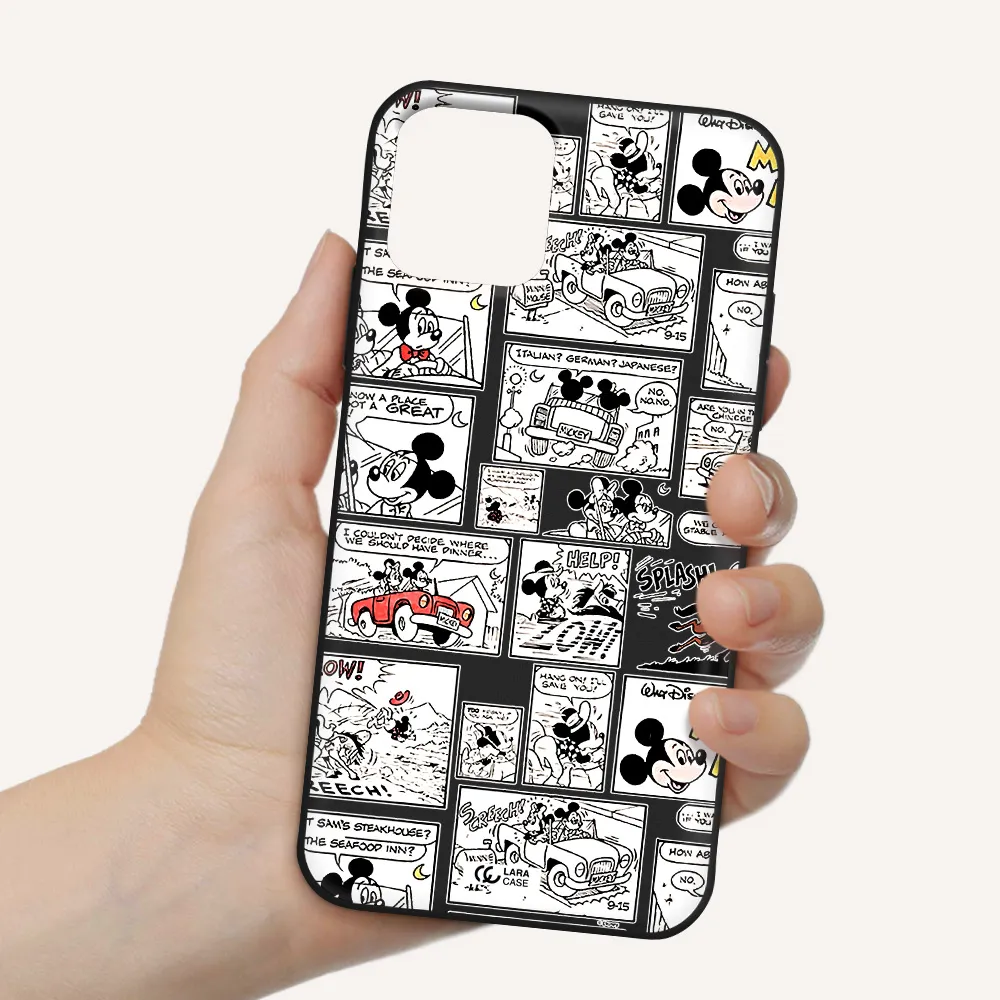 mickey mouse comic strip Apple iPhone 11 pro Silicone black Case