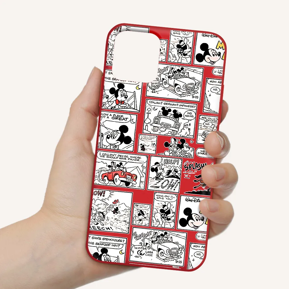 mickey mouse comic strip Apple iPhone 11 pro Silicone Imperial Red Case
