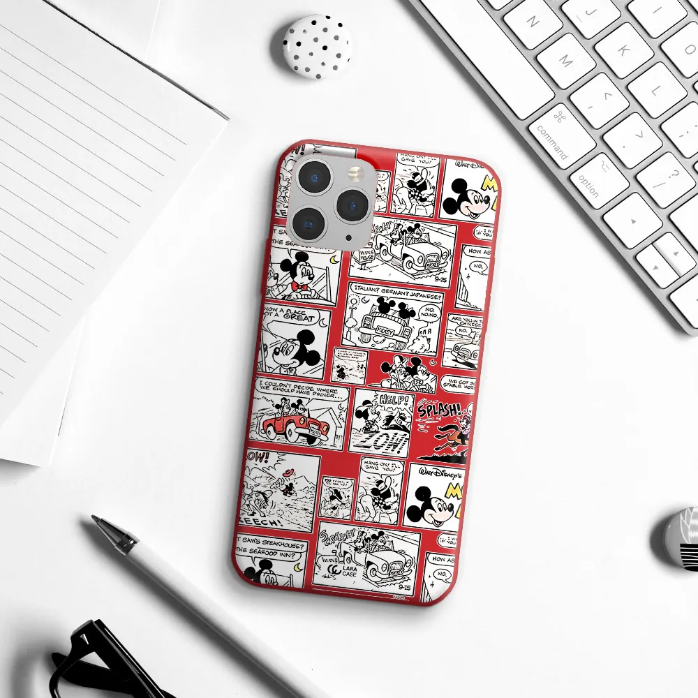 mickey mouse comic strip Apple iPhone 11 pro Silicone Imperial Red Case