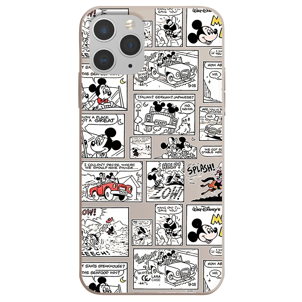 mickey mouse comic strip Apple iPhone 11 pro Silicone Stone Case