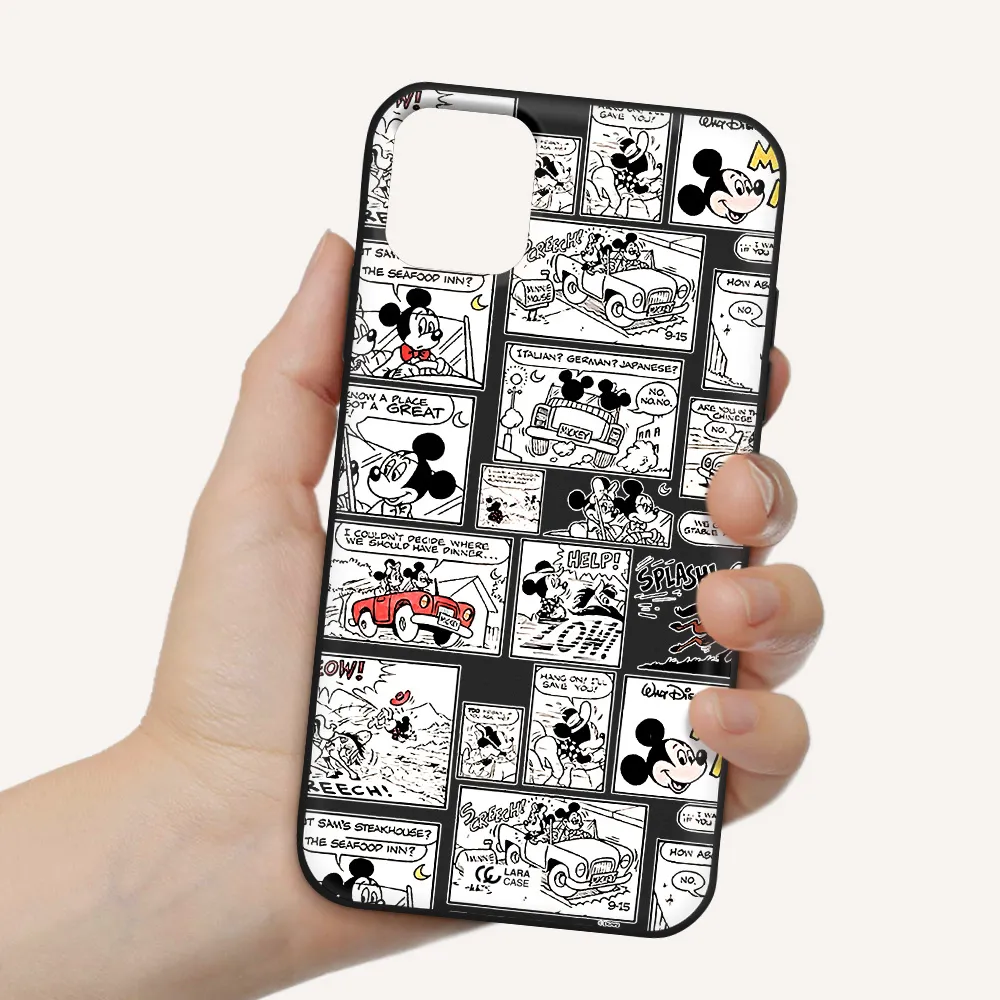 mickey mouse comic strip Apple iPhone 11 Silicone black Case