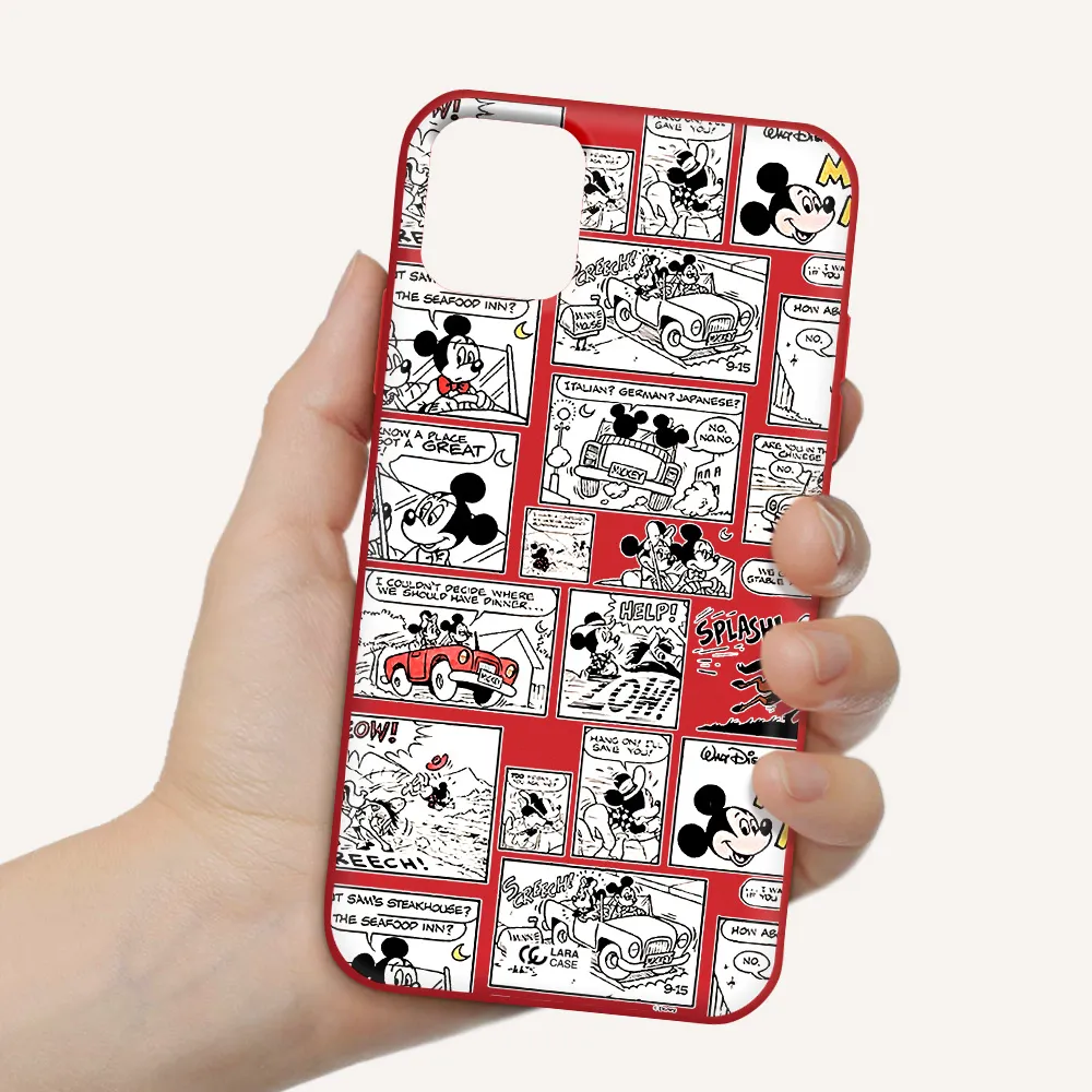 mickey mouse comic strip Apple iPhone 11 Silicone Imperial Red Case