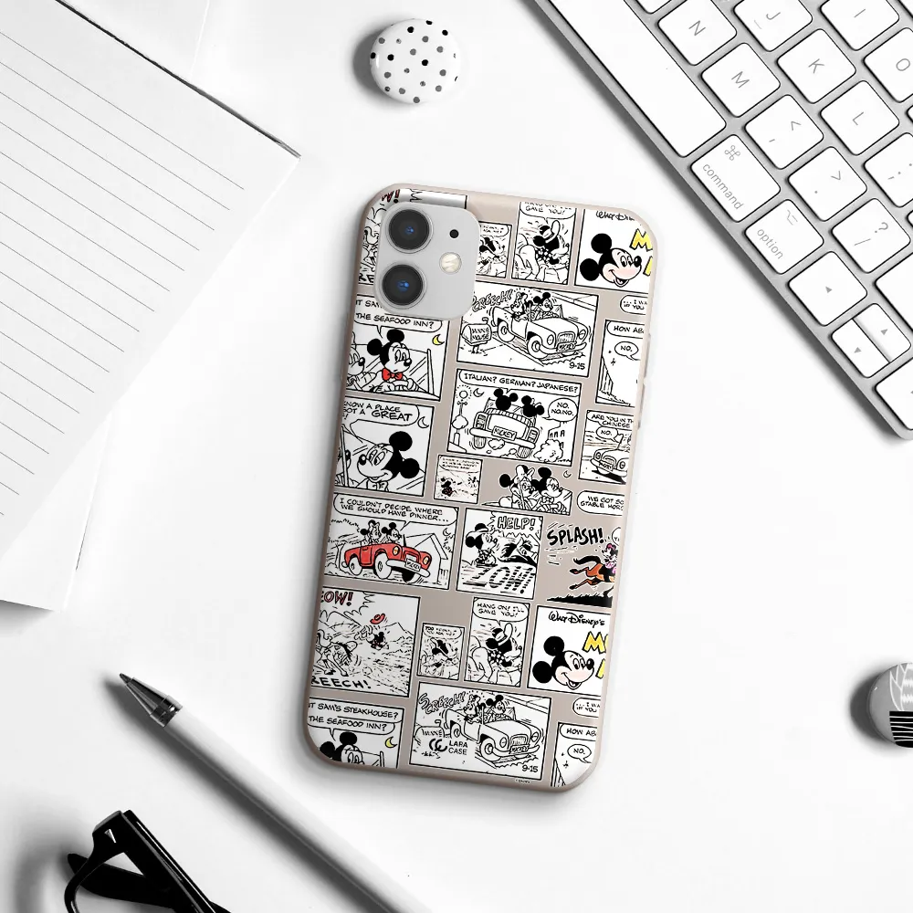 mickey mouse comic strip Apple iPhone 11 Silicone Stone Case