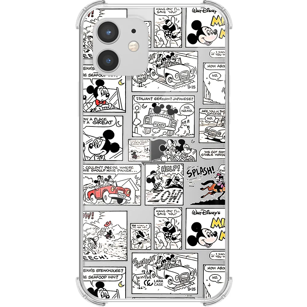 mickey mouse comic strip Apple iPhone 12 Clear PC Case