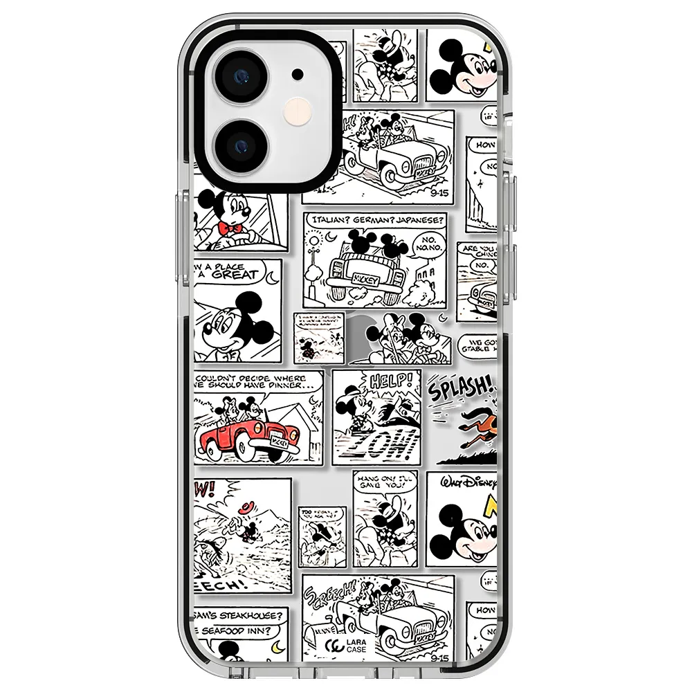 mickey mouse comic strip Apple iPhone 12 mini impact black border Case