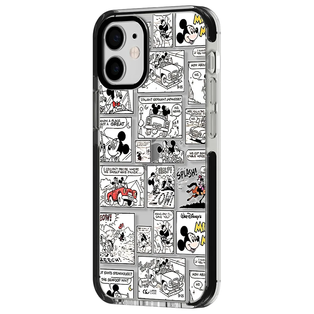 mickey mouse comic strip Apple iPhone 12 mini impact black border Case