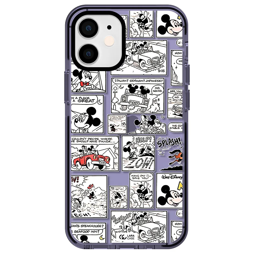 mickey mouse comic strip Apple iPhone 12 mini impact Lilac Case
