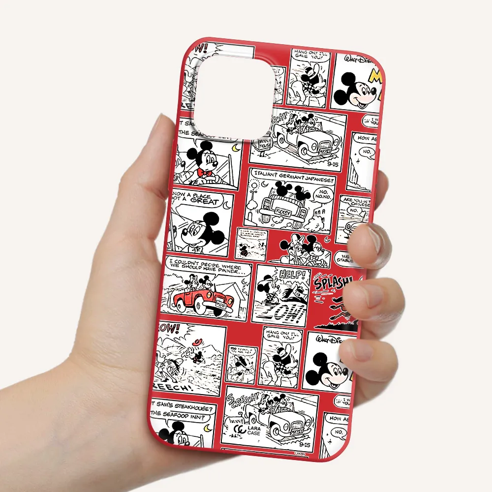 mickey mouse comic strip Apple iPhone 12 mini Silicone Imperial Red Case