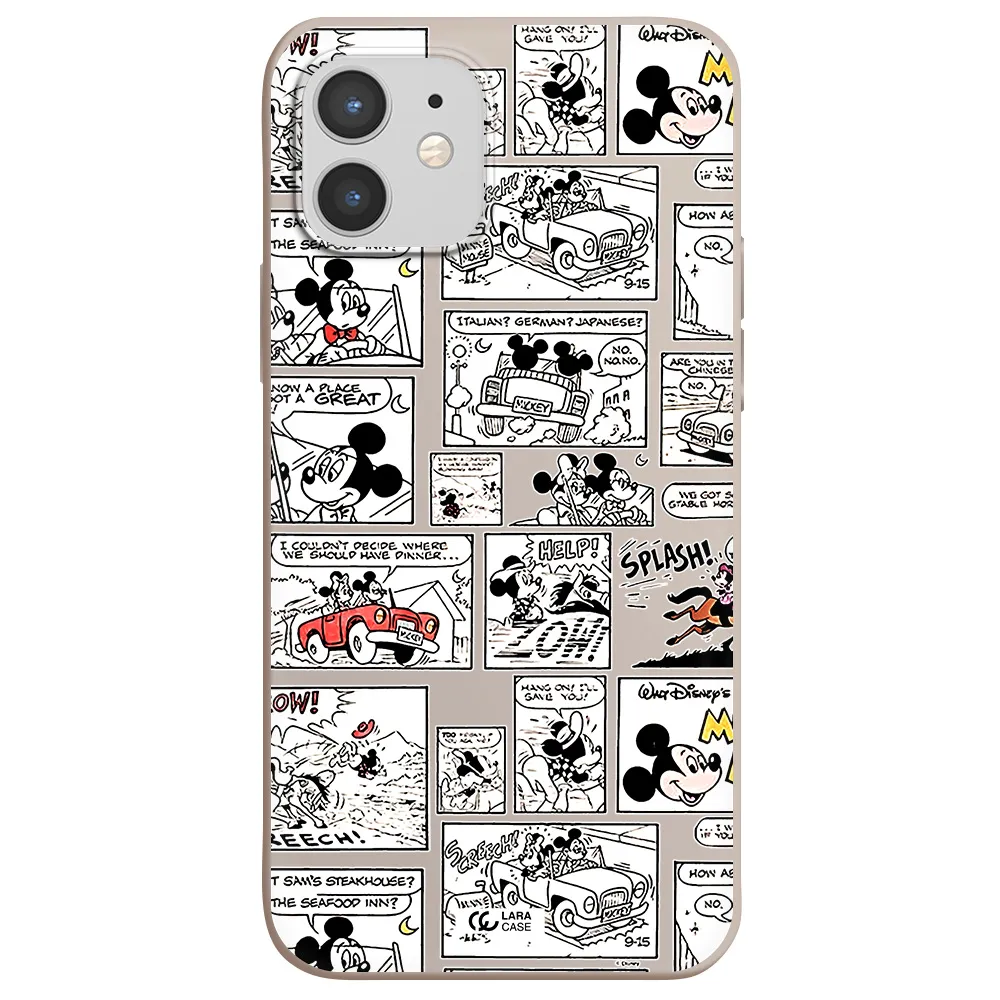 mickey mouse comic strip Apple iPhone 12 mini Silicone Stone Case